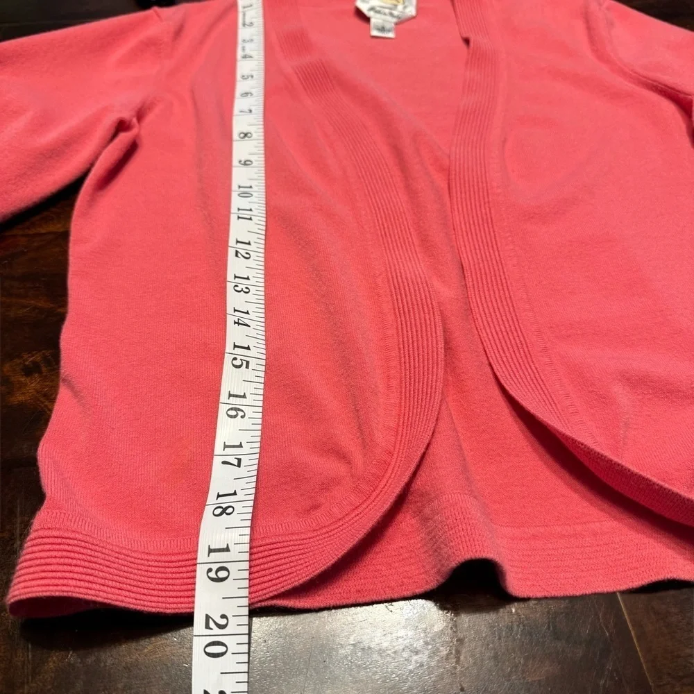 Talbots Made In Italy Coral Open Shrug Knit Long Sleeve Cardigan Sz S